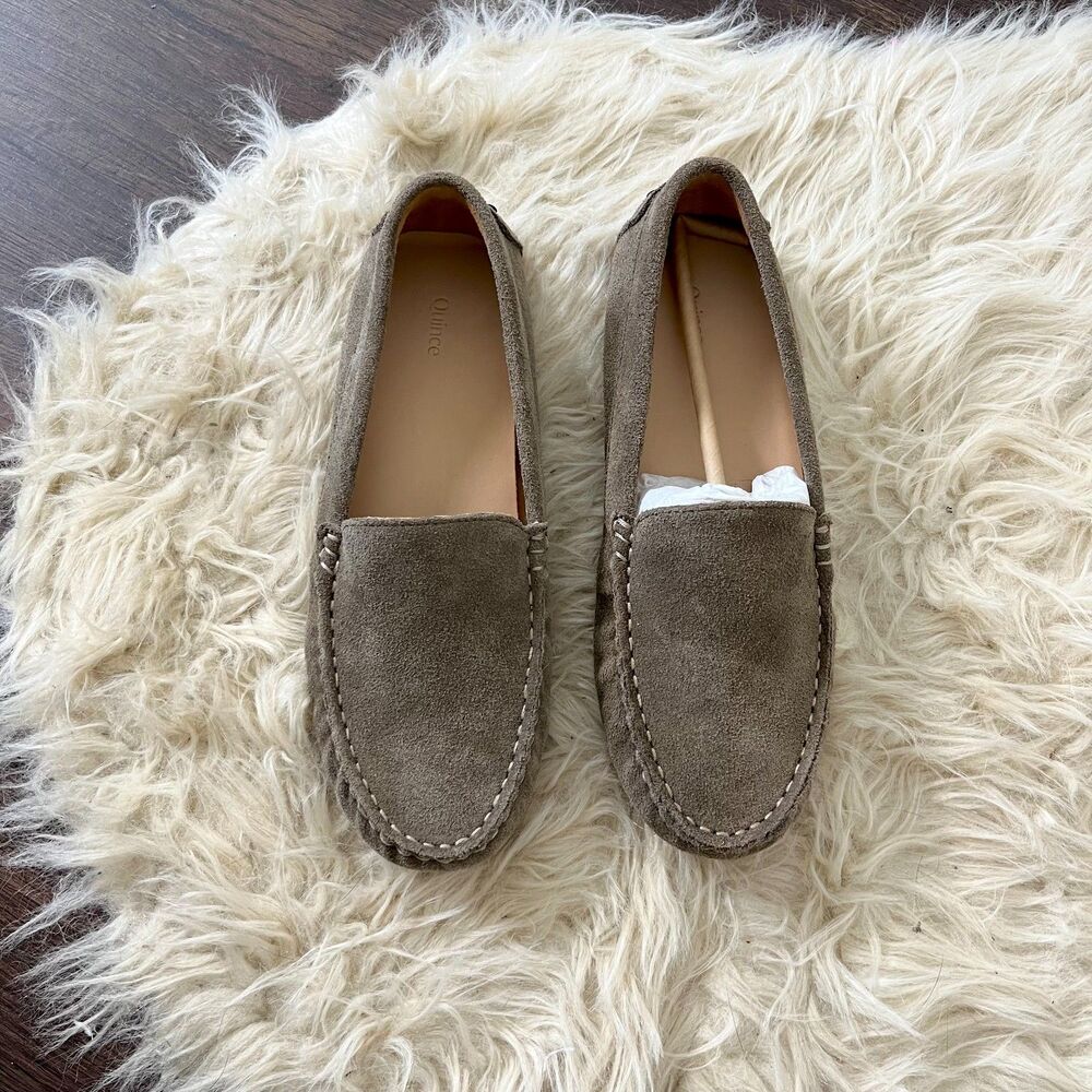 NWOB 100% Suede Driver Loafer Medium Brown Quince Size US 8